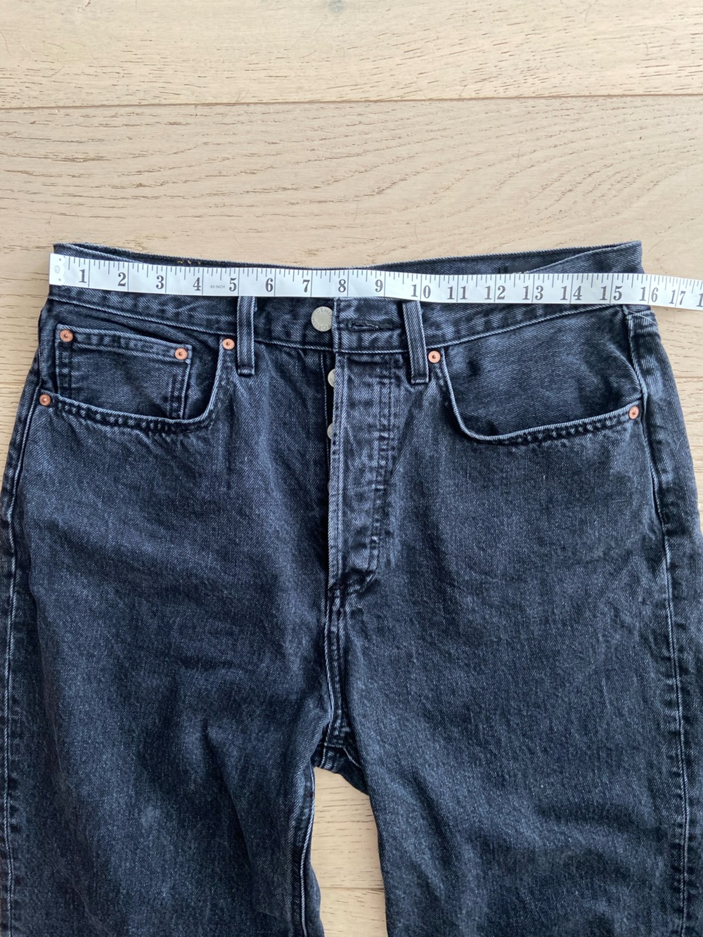 Aritzia Denim Forum Joni High Rise Loose Jeans Faded Black 29 Organic Cotton - Picture 7 of 9